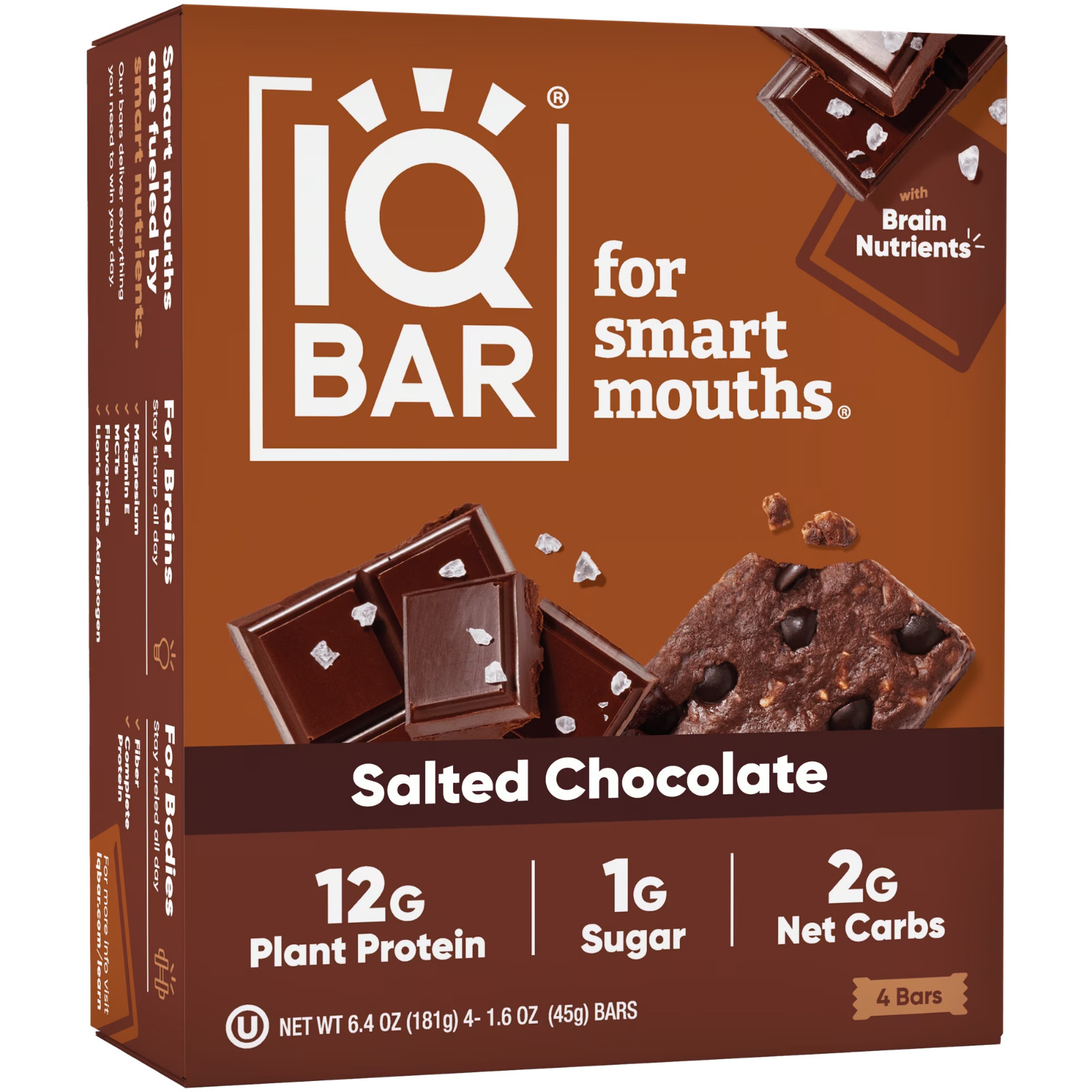 IQBAR Salted Chocolate Protein Bars – Vegan Energy Bars – High Fiber Ve