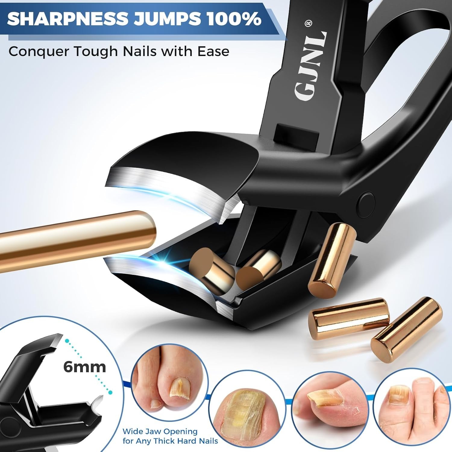 Heavy Duty Toenail Clippers for Seniors Thick Nails Wide Jaw Angled Head
