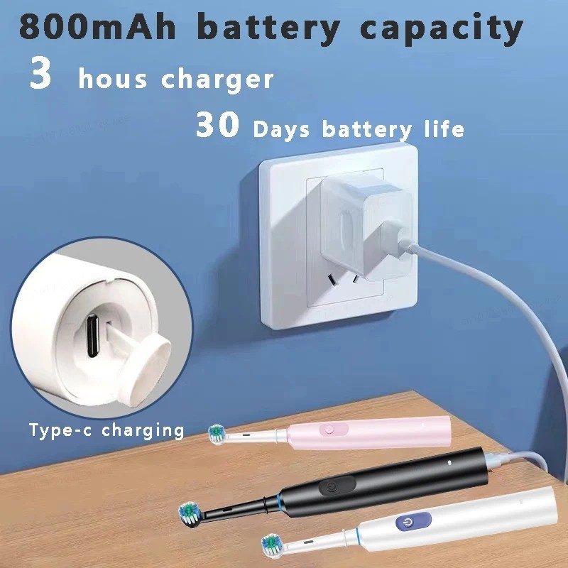 Rechargeable Electric Toothbrush 5 Modes Smart Timer with 8 Brush Heads Adult