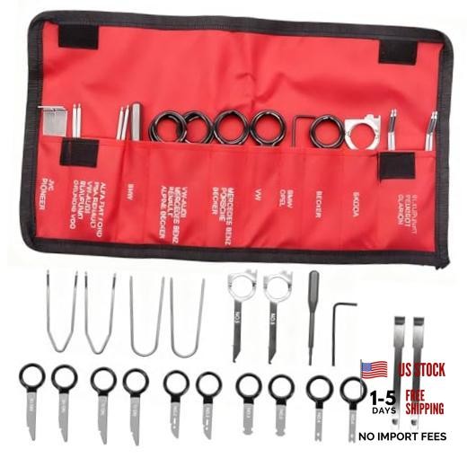,Universal Stereo CD Player Removal Key Kit for 20pcs Radio Removal Tool Kit